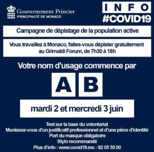 depistage covid Monaco